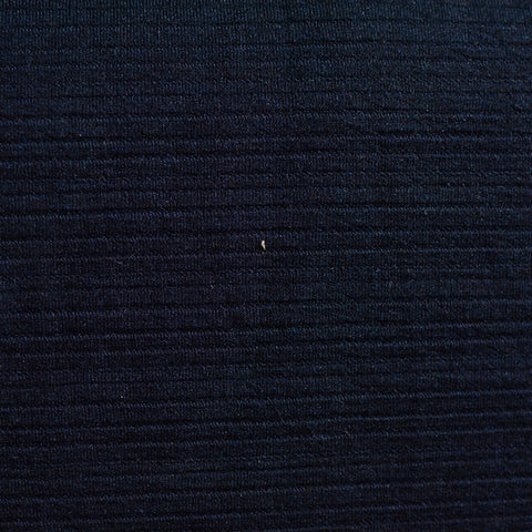 Striped Polyester Viscose Stretch Knit Fabric, 310 gsm, 160 cm — Navy