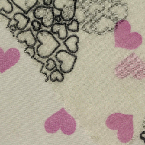Black Hearts Chiffon, Polyester