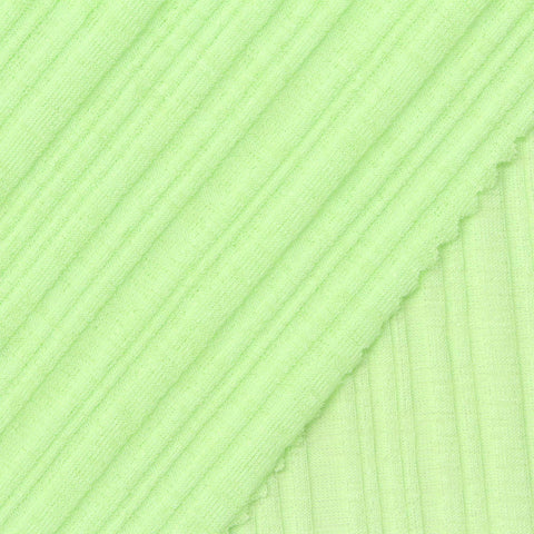 Polyester Stretch Rib Knit Fabric, 120 gsm, 130 cm — Green