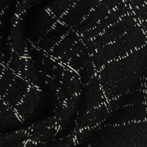 Black Check Bouclé, Poly-Viscose