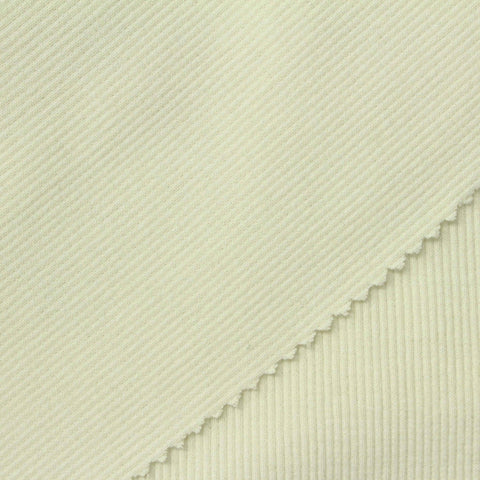Light Cream Ribbed Rib Knit, Cotton-Poly