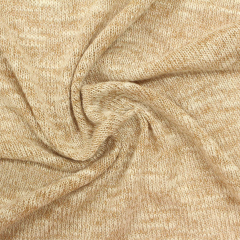Cream Marl Chunky Knit, Viscose-Poly, 173 gsm