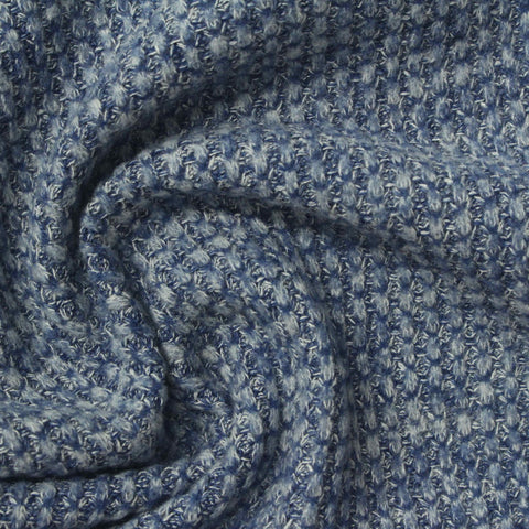 Blue Marl Waffle Knit, Poly-Viscose