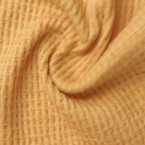 Viscose Polyester Blend Waffle Knit Fabric, 248 gsm, 160 cm — Khaki