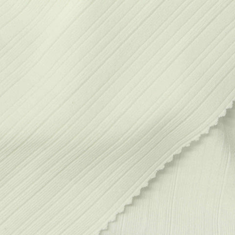Polyester Stretch Rib Knit Fabric, 368 gsm, 157 cm — White