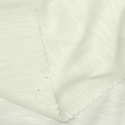 Slub Polyester Viscose Jersey Knit Fabric, 140 gsm, 160 cm — Beige