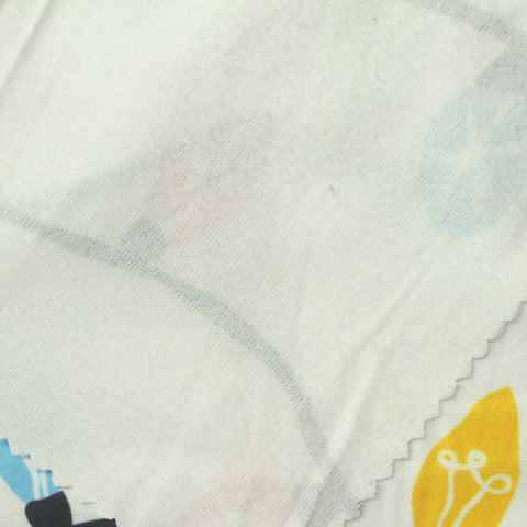 Printed Brushed 100% Polyester Jersey Knit Fabric, 145 gsm, 160 cm — White