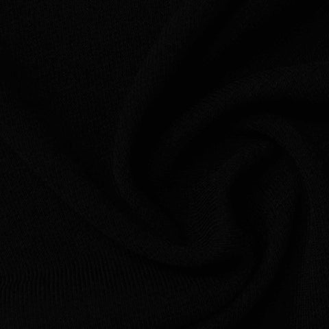 100% Polyester Interlock Knit Fabric, 279 gsm, 170 cm — Black