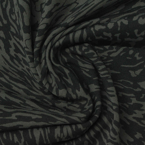 Dark Grey Animal Print Jersey Knit, Polyester