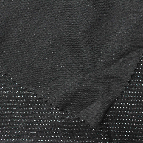 Black Flecks Jacquard, Polyester, 136 gsm