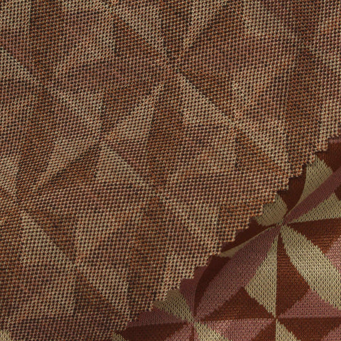 Brown Geometric Jacquard, Polyester