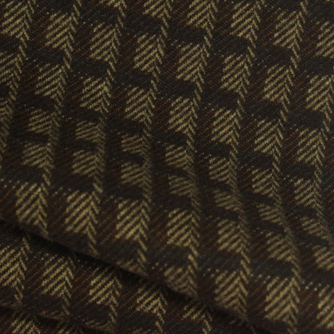 Dark Brown Herringbone Interlock Knit, Polyester