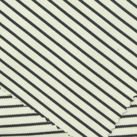 Black Horizontal-Stripe Knit, Polyester, 260 gsm, 150 cm, ref EF-256447