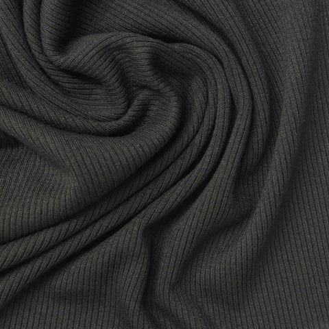Viscose Stretch Rib Knit Fabric, 270 gsm, 120 cm — Grey