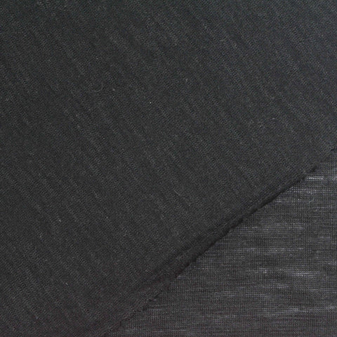 Dark Grey Heathered-Marl Jersey Knit, Viscose, 122 gsm