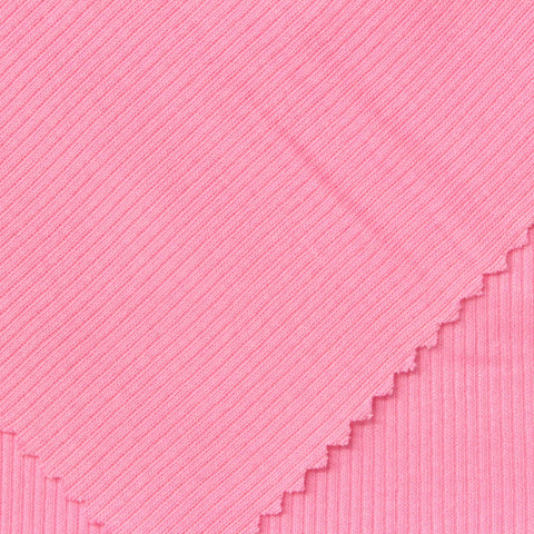 Cotton Stretch Rib Knit Fabric, 150 gsm — Pink