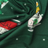 Printed Brushed Polyester Stretch Interlock Knit Fabric, 150 gsm, 152 cm — Green — photo 1