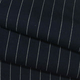 White Vertical-Stripe Ponte Knit, Viscose-Poly — photo 1