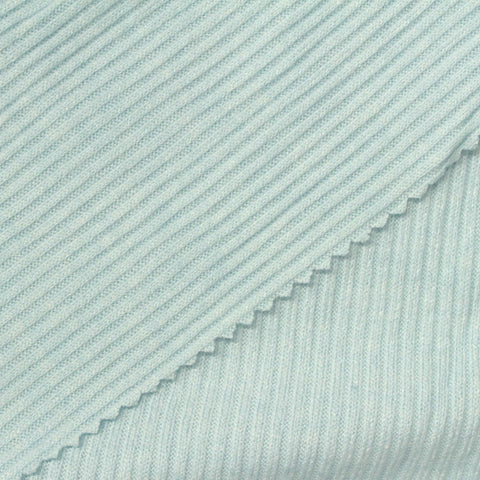 Viscose Nylon Blend Rib Knit Fabric, 215 gsm, 160 cm — Blue