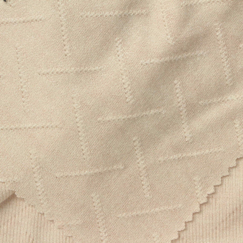 Light Beige Diamond Pointelle Knit, Viscose-Poly