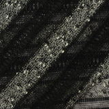 Black Horizontal-Band Chunky Knit, Poly-Viscose — photo 1