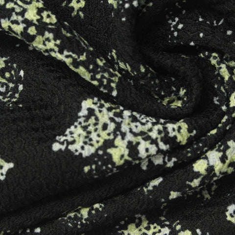 Light Green Abstract Crepe, Polyester