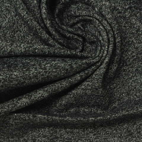 Dark Grey Marl Jersey Knit, Cotton-Poly, 145 gsm, 160 cm