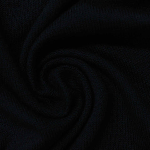 Brushed Viscose Polyester Stretch Jersey Knit Fabric, 180 gsm, 165 cm — Black