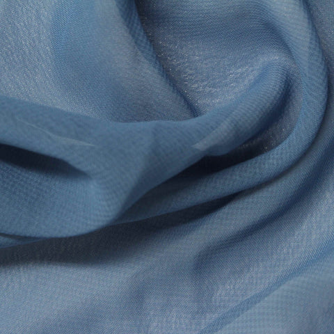 100% Polyester Chiffon Fabric, 80 gsm — Blue