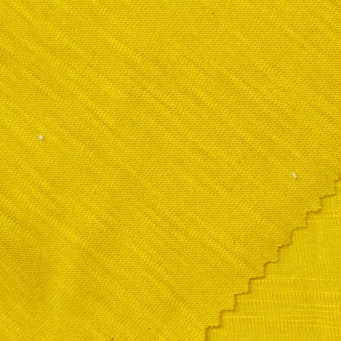Slub Polyester Viscose Jersey Knit Fabric, 175 gsm, 170 cm — Yellow