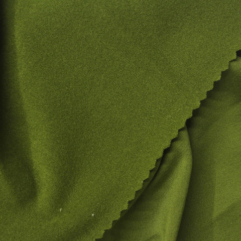 Brushed Polyester Stretch Milk Silk Knit Fabric, 190 gsm — Green