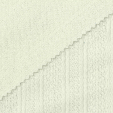 Cream Tone-on-Tone Pointelle Knit, Polyester