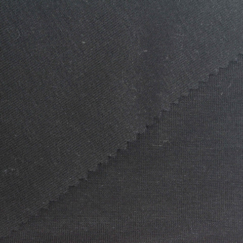 Polyester Cotton Scuba Knit Fabric, 310 gsm — Black
