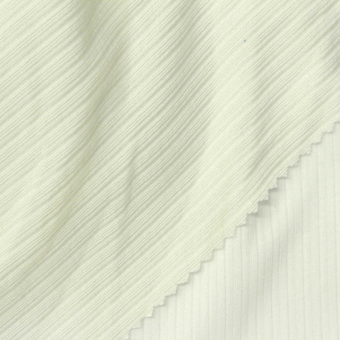 Polyester Stretch Rib Knit Fabric, 212 gsm, 150 cm — Beige