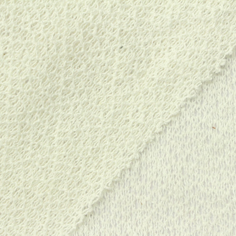 Jacquard Polyester Cotton Chunky Knit Fabric, 220 gsm, 180 cm — White