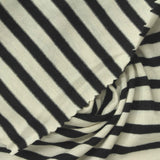 Black Horizontal-Stripe Jersey Knit, Cotton-Poly, 145 gsm — photo 1