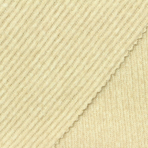 Light Yellow Marl Rib Knit, Polyester, 210 gsm