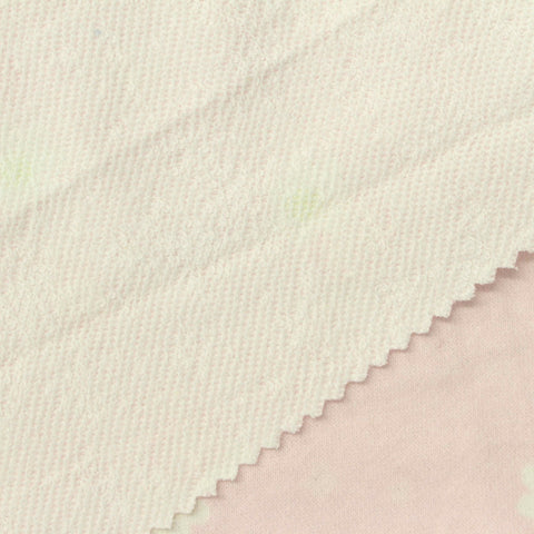 White Flowers French Terry, Cotton-Poly