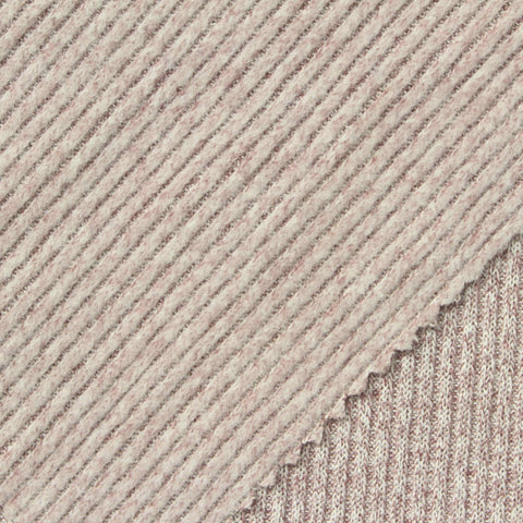 Cream Fine-Marl Rib Knit, Polyester
