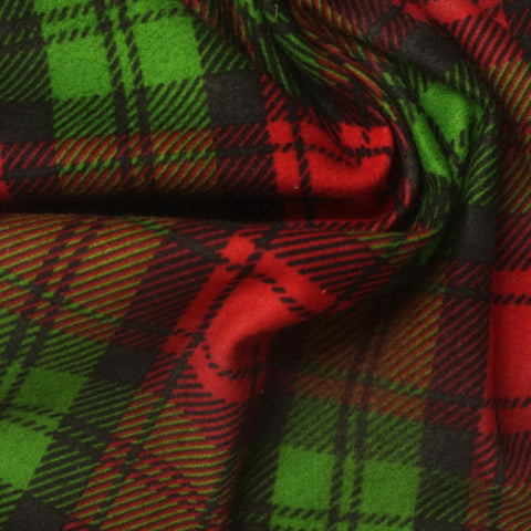 Red Plaid Chunky Knit, Polyester, 130 gsm