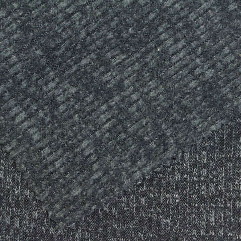 Dark Grey Marl Rib Knit, Polyester, 300 gsm, 160 cm