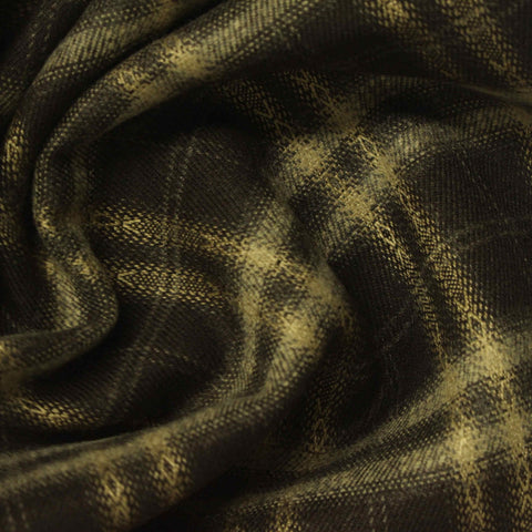 Dark Brown Plaid Woven, Poly-Viscose, 285 gsm, 150 cm, ref EF-265204