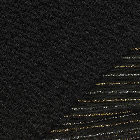 Silver Glitter-Stripe Knit, Nylon-Metallic