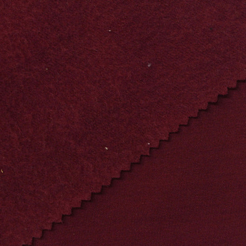 Brushed Polyester Viscose Stretch French Terry Fabric, 230 gsm, 165 cm — Red