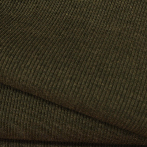 Rib Knit Fabric, 420 gsm, 125 cm — Green, ref EF-221324