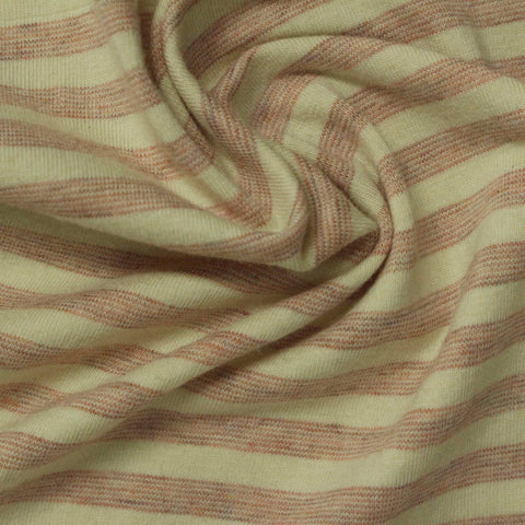 Light Green Horizontal-Stripe Jersey Knit, Cotton