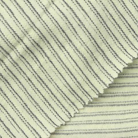 Dark Grey Horizontal-Stripe Jersey Knit, Cotton, 200 gsm