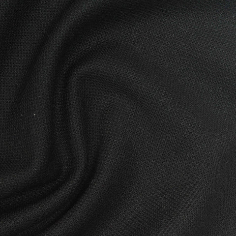 100% Polyester Piqué Knit Fabric, 260 gsm, 167 cm — Black