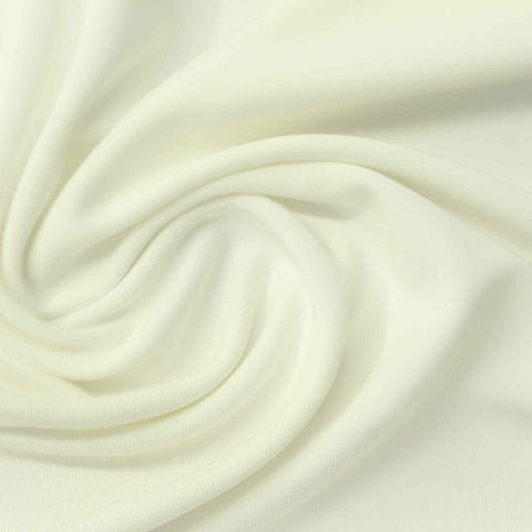 Viscose Stretch Interlock Knit Fabric, 280 gsm, 155 cm — White