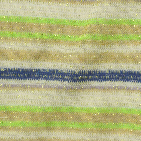 Striped Polyester Cotton Metallic Chunky Knit Fabric, 106 gsm, 164 cm — Multi
